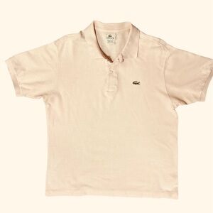 Vintage Izod Lacoste Men’s Small Pale Pink Cotton Polo Shirt Classic Fit